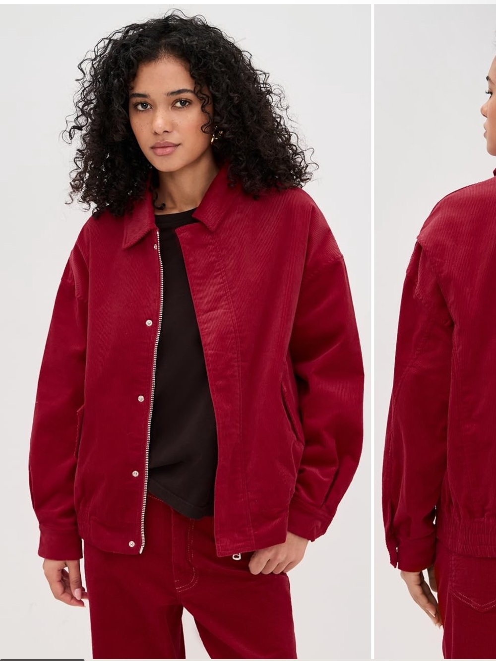 Lioness Red Corduroy Bomber Jacket